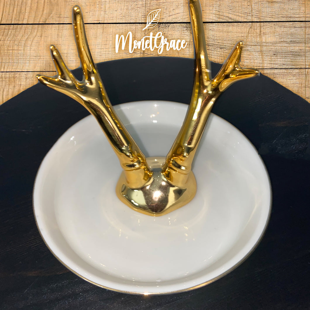 Antlers Golden Jewelry Plate