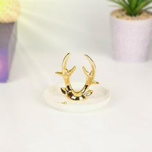 Load image into Gallery viewer, Antlers Golden Jewelry Plate
